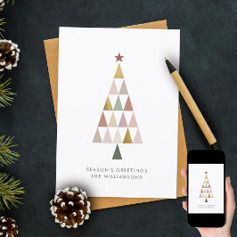 Minimalistische moderne Blush Gold eenvoudige kers Feestdagenkaart