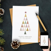 Minimalistische moderne Blush Gold eenvoudige kers Feestdagenkaart