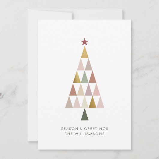 Minimalistische moderne Blush Gold eenvoudige kers Feestdagenkaart (Voorkant)