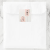 Minimalistische & Moderne Boheemse Aangepaste Tafe Vierkante Sticker (Tas)