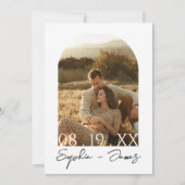 Minimalistische moderne Boho Arch foto bruiloft Kaart (Voorkant)