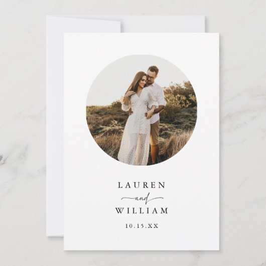 Minimalistische moderne Boho foto bruiloft Kaart (Achterkant)