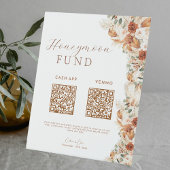 Minimalistische moderne Boho Honeymoon Wens QR Cod Reclamebord Met Voetstuk