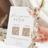 Minimalistische moderne Boho Honeymoon Wens QR Cod Reclamebord Met Voetstuk