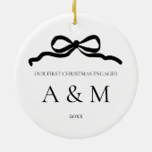 Minimalistische moderne boog eerste kerst verloofd keramisch ornament (Achterkant)