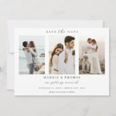 Minimalistische moderne boog foto Bewaar de datum  Kaart (Voorkant)