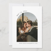 Minimalistische moderne boog foto elegante bruilof kaart (Achterkant)