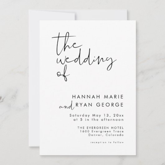 Minimalistische moderne boog foto elegante bruilof kaart (Voorkant)