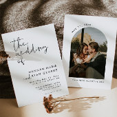 Minimalistische moderne boog foto elegante bruilof kaart