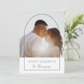 Minimalistische moderne boog foto Happy Holiday Ka Kaart (Staand voorkant)