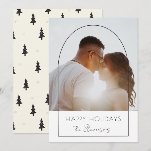 Minimalistische moderne boog foto Happy Holiday Ka Kaart (Voorkant / Achterkant)