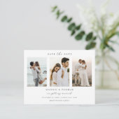 Minimalistische moderne boog foto Save the Date  Briefkaart (Staand voorkant)