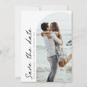 Minimalistische moderne boog foto Save the Date Kaart (Voorkant)
