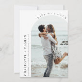 Minimalistische moderne boog foto Save the Date Kaart (Voorkant)