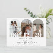 Minimalistische moderne boog foto Save the Date Kaart (Staand voorkant)