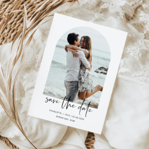 Minimalistische moderne boog foto Save the Date Kaart