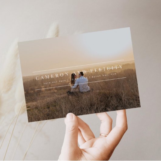 Minimalistische moderne boog foto Save the Date Kaart