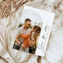 Minimalistische moderne boog foto Save the Date ui