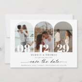 Minimalistische moderne boog foto Save the Date ui Kaart (Voorkant)