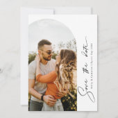 Minimalistische moderne boog foto Save the Date ui Kaart (Voorkant)