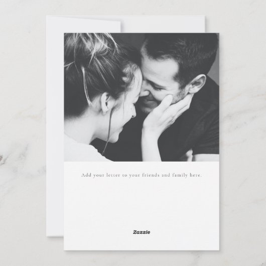 Minimalistische moderne boog twee foto kerstbrief feestdagenkaart (Achterkant)