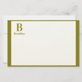 Minimalistische moderne border monogram briefpapier (Voorkant)