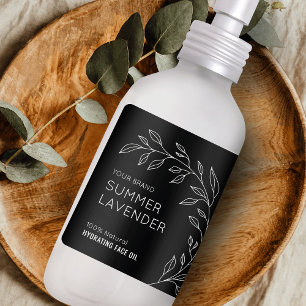 Minimalistische moderne botanische zwarte kamer sp etiket