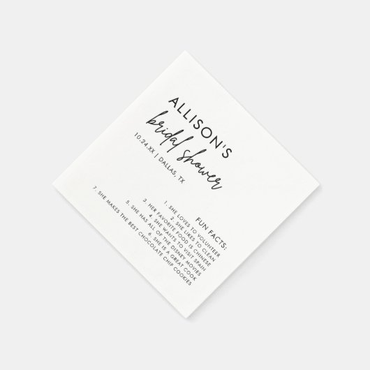 Minimalistische Moderne Bruidsfeest Feiten Servett Servet (Hoek)