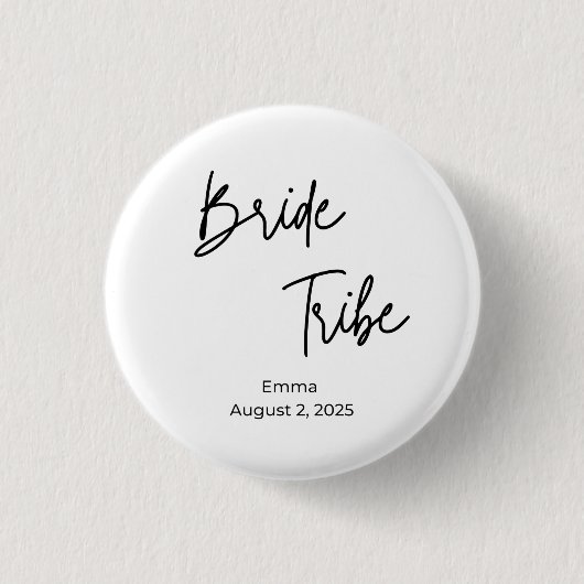 minimalistische moderne bruidtribe bachelorette ronde button 3,2 cm (Voorkant)