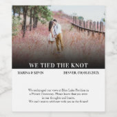 Minimalistische moderne bruiloft aankondiging foto wijn etiket (Enkel label)