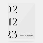 Minimalistische moderne bruiloft Acryl Welkomstbor Acryl Bord (Voorkant)