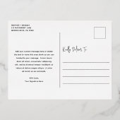 Minimalistische moderne bruiloft bedankkaart folie uitnodiging briefkaart (Achterkant)