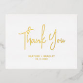 Minimalistische moderne bruiloft bedankkaart folie uitnodiging briefkaart (Voorkant)