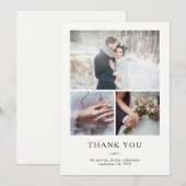 Minimalistische moderne bruiloft bedankt | Drie fo (Voorkant / Achterkant)