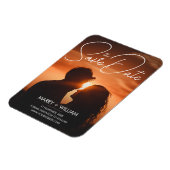 Minimalistische moderne bruiloft Bewaar de datum F Magneet (Linkerzijde)