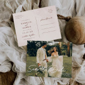 Minimalistische moderne bruiloft Bewaar de datum Uitnodiging Briefkaart