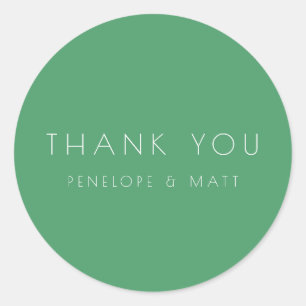 Minimalistische moderne bruiloft Dank je Kelly Gre Ronde Sticker
