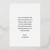 Minimalistische moderne bruiloft dank u folie uitnodiging (Achterkant)