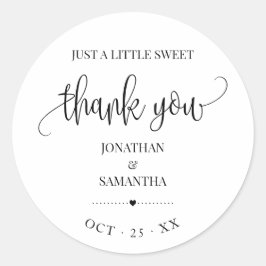 Minimalistische moderne bruiloft dank u gunst ronde sticker