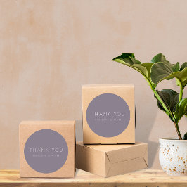 Minimalistische moderne bruiloft Dank u Paarse dus Ronde Sticker