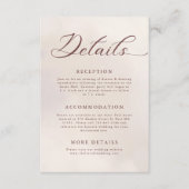 Minimalistische moderne bruiloft details informatiekaartje (Voorkant)