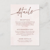 Minimalistische moderne bruiloft details informatiekaartje (Voorkant)