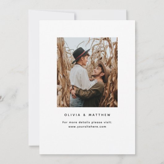 Minimalistische moderne bruiloft | Eenvoudige eleg Kaart (Achterkant)