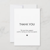 Minimalistische moderne bruiloft elegant bedankkaart (Voorkant)