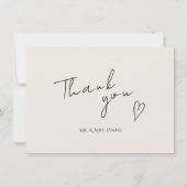 Minimalistische moderne bruiloft flat dank u kaart (Voorkant)