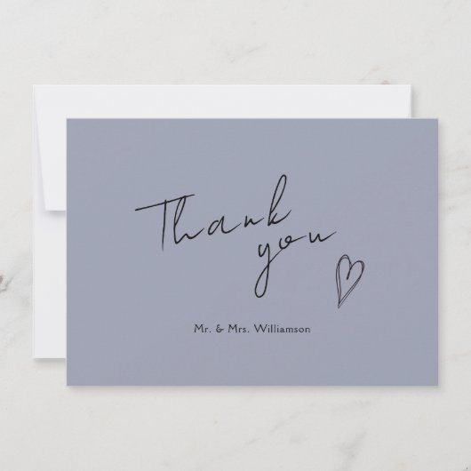 Minimalistische moderne bruiloft flat dank u kaart (Voorkant)