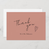 Minimalistische moderne bruiloft flat dank u kaart (Voorkant / Achterkant)