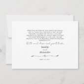 Minimalistische moderne bruiloft flat dank u kaart (Achterkant)