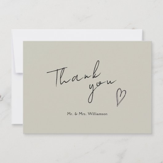 Minimalistische moderne bruiloft flat dank u kaart (Voorkant)