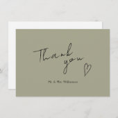Minimalistische moderne bruiloft flat dank u kaart (Voorkant / Achterkant)